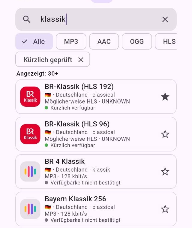 ReplayFM-Suche und Favoriten